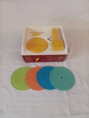 Vintage Fisher Price Music Box Record  Player Complete w/4 Records 1971 Works-image