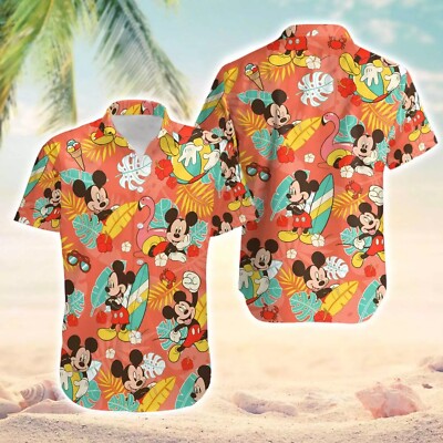 Enchanting Mickey Mouse Surfing Aloha Beach Summer Trip Tropical Hawaiian Shirt -image