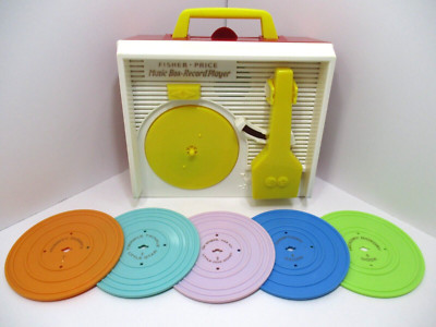 2010 Mattel Fisher Price Music Box Record Player + 5 Records - Tested & Works-image