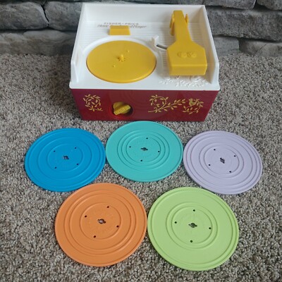Fisher Price Record Player with 5 Record Discs 2014 #1697 TESTED WORKS-image