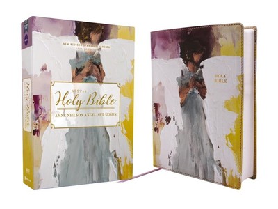 NRSVue, Holy Bible, Anne Neilson Angel Art Series, Leathersoft, Multi-Purple, Co-image