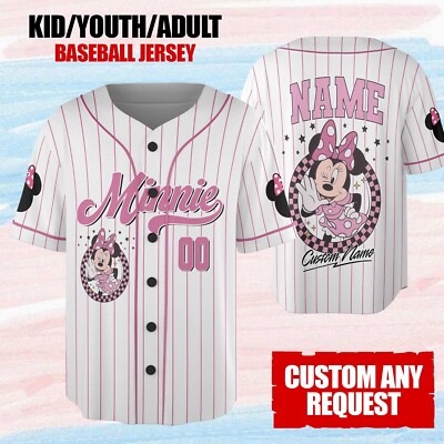 Custom Mickey Fantasia Disney Baseball Jersey Magic Kid Men Women Gift NEW-image