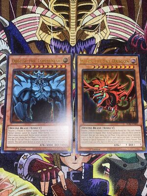 Yugioh Obelisk The Tormentor & Slifer The Sky Dragon 1st Edition Ultra Rare NM/M-image