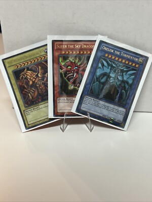 Yugioh Egyptian God Cards Set Slifer Obelisk Ra Ultra Rare LC01-EN001 002 003 NM-image