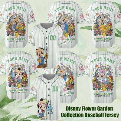 Mickey Epcot 2025 Flower Garden Baseball Jersey Kid Men Women Gift NEW-image