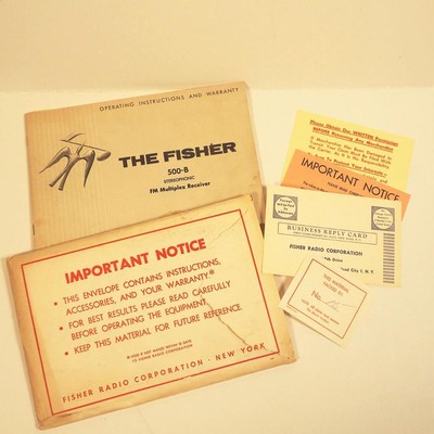 The Fisher 500B FM Multiplex Receiver Service Manual Only-image