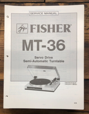 Fisher MT-36 Record Player / Turntable  Service Manual *Original*-image