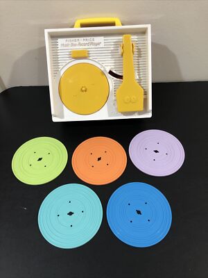 Vintage Style Fisher Price Music Box Record Player 2014 Plus 5 Records COMPLETE-image