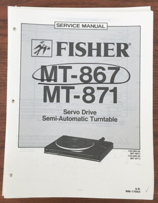 Fisher MT-867 MT-871 Record Player / Turntable Service Manual *Original*-image