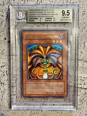 Yu-Gi-Oh! Exodia the Forbidden One 1st Ed LOB-124 Legend Blue Eyes Error BGS 9.5-image