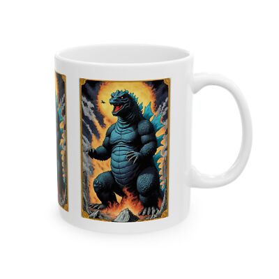 Godzilla Ceramic Mug, Monster Movie Fan Gift, Coffee Cup, 11oz 15oz, Kaiju Lover-image