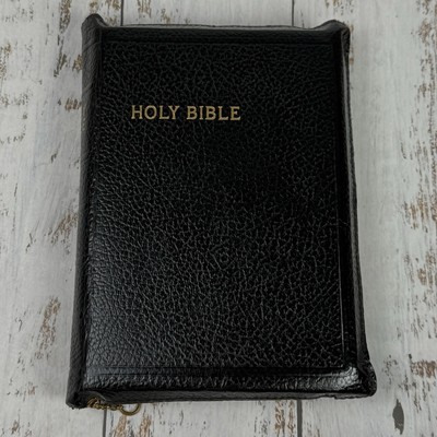 Vintage Holy Bible American Bible Society KJV 1950s Series w/ Maps Zip Cover-image