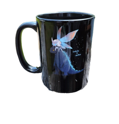 Godzilla & Mothra Coffee Mug Orca Coatings Holds 10-12 oz of Liquid 4 3/4