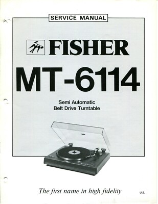 Vintage Fisher Service Manual Semi Automatic Turntable MT-6114-image