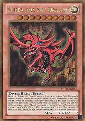 NM Yugioh Slifer the Sky Dragon PGLD-EN032 Gold Secret Rare Unlimited -image