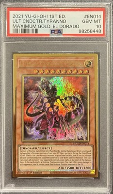 2021 PSA 10 YUGIOH EL DORADO MGED 1ST ED GOLD ULTRA RARE CONDUCTOR TYRANNO 💎-image