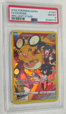 Pokemon TCG Dedenne  Brilliant Stars PSA Graded Mint 8-image