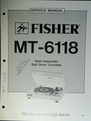 Fisher MT-6118 Service Manual Semi Automatic Stereo Turntable Original-image