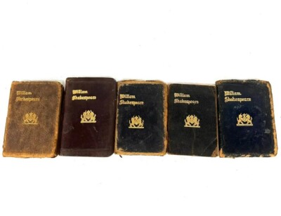 Series of Five Vintage William Shakespeare Pocket Size Books leather cover 1920S-image