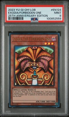 Yu-Gi-Oh! PSA 9 Exodia The Forbidden One LOB-EN124 Legend of Blue Eyes 25th-image