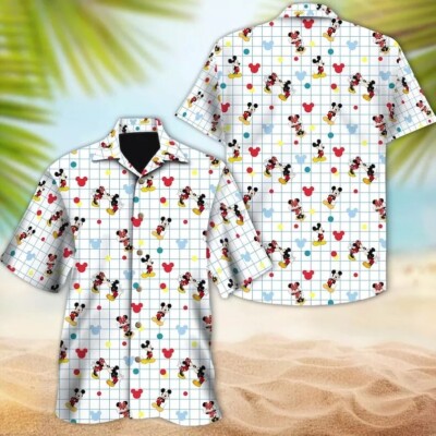 Mickey Vs Minnie Mouse Kissing Love You Forever Summer Hawaiian Shirt -image