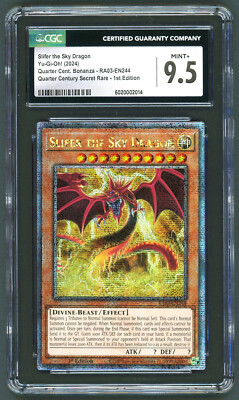 YuGiOh CGC 9.5 Slifer the Sky Dragon RA03-EN244 QCR Quarter Century Bonanza-image