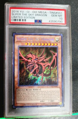 2016 Yu-Gi-Oh Mega Tins #001 SLIFER THE SKY DRAGON Limited Edition PSA 10-image