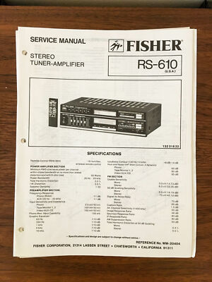 Fisher RS-610 Receiver Service Manual *Original*-image