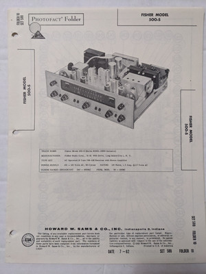 Fisher Model 500-S Tube Receiver Sam's Photofact-image