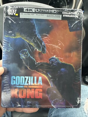 Godzilla vs. Kong Steelbook (4K, Blu-ray, Digital) Brand New-image