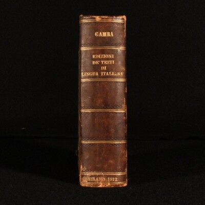 1812 2 Vols in 1 Series Dell’ Edizioni de’ Testi Gamba Italian-image