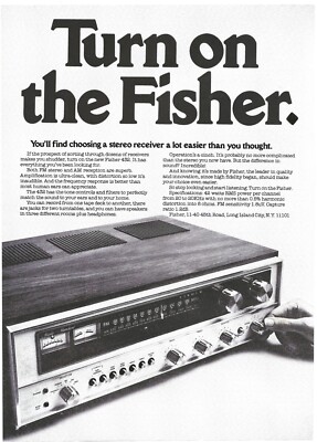 Vintage Print Ad Turn on Fisher 432 Stereo Receiver - Playboy Oct 1975 11