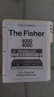 Fisher 4000 4080 service manual original repair book stereo receiver am fm radio-image