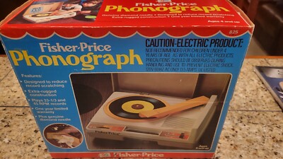 Vintage 1978 Fisher Price Record Player Turntable 33 45 RPM Works Great & Clean!-image