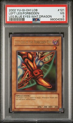 PSA 3 YU-GI-OH! Left Leg of the Forbidden One 2002 Unlimited #LOB-121 VERY GOOD-image