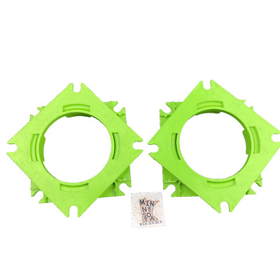 2 Vtg Construx Green Turntable Swivels by Fisher Price - Replacement Parts-image