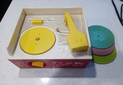 Fisher Price Music Box Record Player w/ 3 Records TESTED WORKING Vintage 1971-image