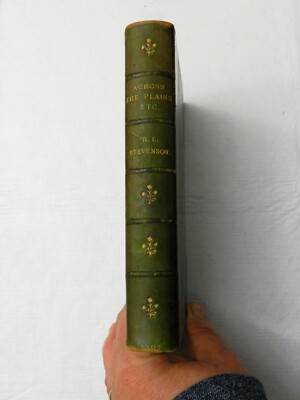1902, Across the Plains.. by R.L. Stevenson, 10th Ed, 3/4 LEATHER, EX-image