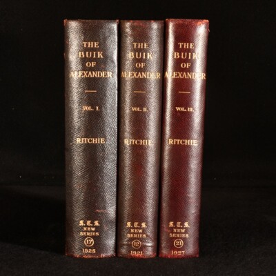1925 3vol The Buik Of Alexander John Barbour New Series RL Graeme Ritchie Scarce-image