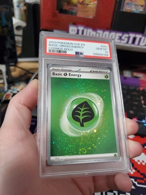 ( POP 57 ) 3 SWIRLS  PSA 10 2023 SVE BASIC GRASS ENERGY COSMOS HOLO #001-image