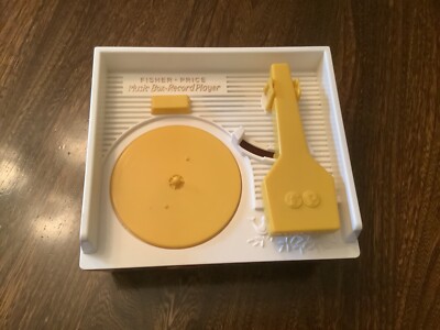 Fisher Price record player, wind-up, five records, clean-image