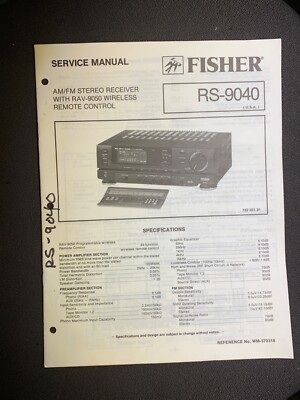 Fisher RS-9040 AM/FM Service Manual Stereo Receiver Wireless Remote Original-image