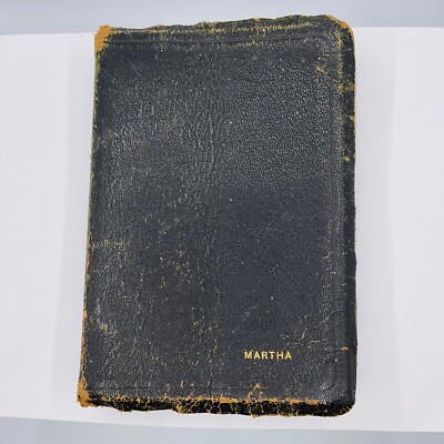VTG Bible 1930s? KJV New Old Testament American Bible Society Leather Bound-image