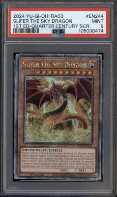 2024 Yu-Gi-Oh RA03 Slifer The Sky Dragon 1st Edition Quarter Century PSA 9-image