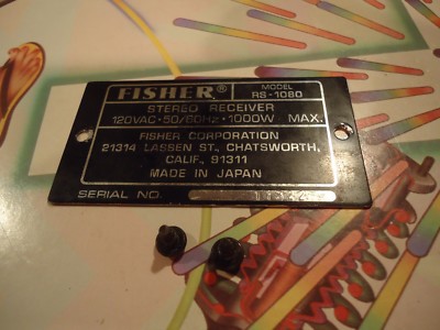 Fisher RS-1080 Stereo Receiver Parting Out Cover Plate-image