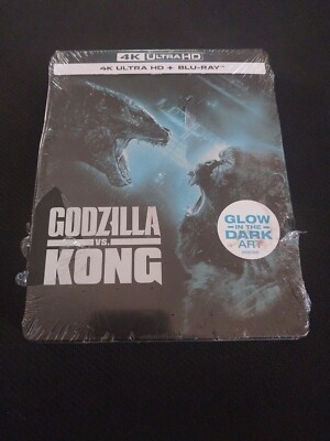 Godzilla vs Kong (2024, 4K Ultra HD+Blu-ray) Steelbook Glow In Dark NEW! SEALED!-image