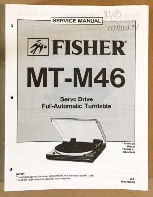 Fisher MT-M46 Record Player / Turntable Service Manual *Original*-image
