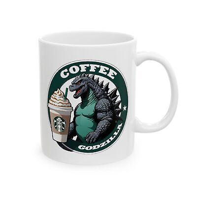 Godzilla Coffee Ceramic Mug, Monster Lover Gift, Japanese Movie Fan Cup, Tea-image