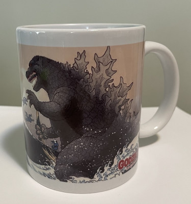 Godzilla Ceramic Mug 11oz TOHO CO. LTD Waves Water EUC-image
