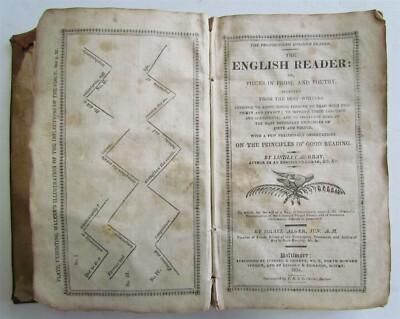 1824 ENGLISH READER PIECES of PROSE & POETRY BY MURRAY & ALGER BALTIMORE antique-image